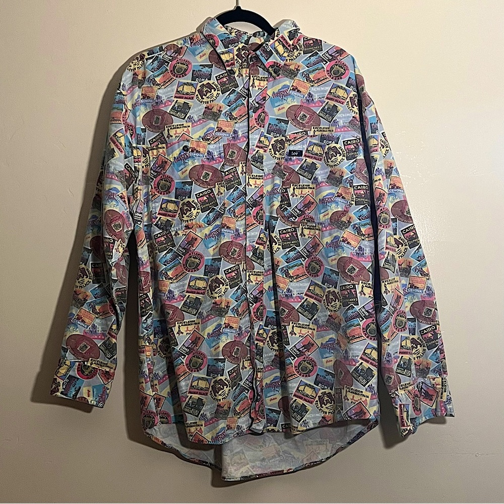 Lee mens long sleeve button up size L